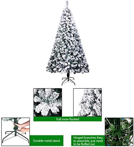 יומו נוהר עצי חג המולד לא מוארים, ריסוס שלג לבן עץ חג מולד נוהר, PVC מוצפן PVC חג המולד המלאכותי עץ אורן-לבן