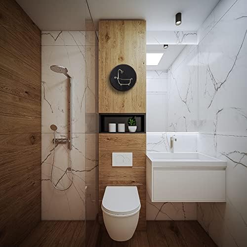 שלטי אמבטיה של יוניסקס שלטי עיצוב אמבטיה מצחיקים, שלטי שטח עגולים תלת -ממדיים, לוח קישוט בית חווה לאמנות קיר אמבטיה, תפאורה