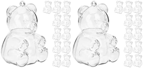 סוכריות אריזת מתנה 24 חבילה דוב בצורת אקריליק סוכריות קופסות חמוד ברור פלסטיק פינוקים טובות תיבת שקוף מכולות למילוי קישוטי לחתונות