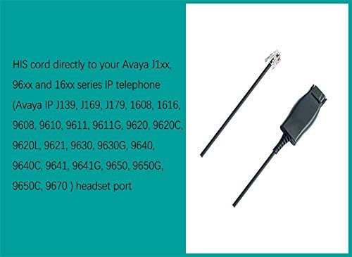 אוזניות טלפון RJ9 AVAaya תואמות ל- AVAYA 1600, 9600, J100 סדרת טלפונים IP דגם ביטול רעש בתוספת מתאם 3.5 ממ לסמארטפון