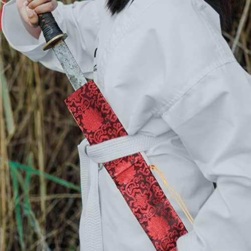 יארדווה משי חרב תיק עבור יפני קטאנה אקיזאשי סיני צ ' י חרבות חרב כיסוי לשאת תיק עם זהב ציצית חרב מגן מקרה
