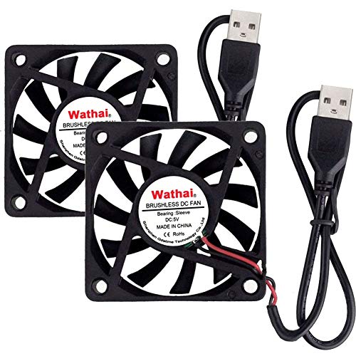 2 חבילות Wathai 60 ממ x 10 ממ מאוורר USB 5V DC מאוורר קירור ללא מברשות