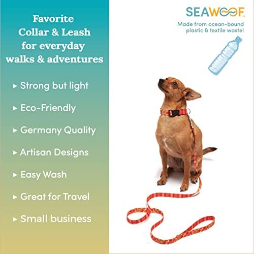 רצועת כלבים של Seawoof לכלבים קטנים ובינוניים - עשויה מפלסטיק ממוחזר חומרים חזקים במיוחד - צבעים ורודים - 3/4 x 5 '