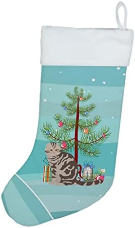 אוצרות קרוליין CK4768CS קיפול קפל אקזוטי חתול חג מולד חג מולד שמח, אח תלויה גרביים עונת חג המולד עיצוב חג מפלגה קישוטי חג