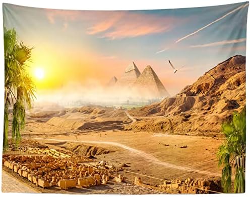 בלקו 10 על 6.5 רגל בד מצרי פירמידת בחול מדבר רקע מדבר הר קוקוס עצי שקיעה נוף תרבות עתיקה מצרים צילום רקע מצרי מסיבת קישוטי