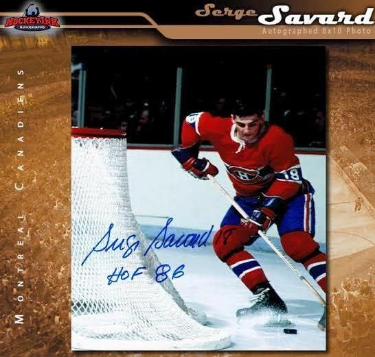 Serge Savard חתום וכתוב מונטריאול קנדיינס 8 x 10 צילום - 70251 - תמונות NHL עם חתימה