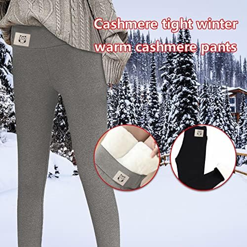 נשים צמר מרופד חותלות מכנסיים לחורף קר נמתח חם תרמית גרביונים קטיפה אלסטי רך גבוהה מותן מכנסיים
