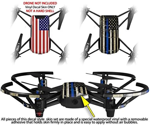 עטיפת מדבקות עור 2 חבילה עבור DJI Ryze Telo Drone ארהב דגל אמריקאי 01 מזלט לא כלול