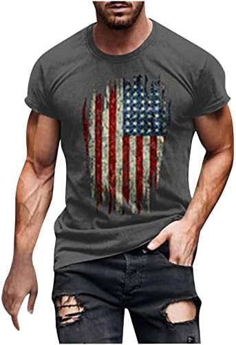 פימוקסוב 4 ביולי טיז גרפי לגברים, כוכב 3D פס ארהב הדפס דגל דגל חולצות פטריוטיות