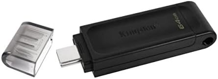 קינגסטון DataTraveler 70 64GB נייד וקל משקל USB-C Flashdrive עם USB 3.2 מהירויות Gen 1 DT70/64GB, שחור