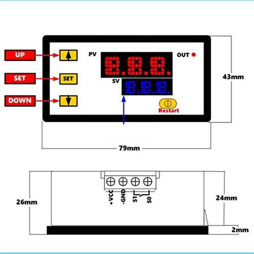 SJSW W3230 בקר טמפרטורה דיגיטלי מיני בקר תרמוסטט 12V 24V 220V רגולטור חימום בקרת קירור תרמו-ויולטור