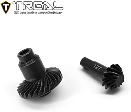 Treal Harden Steel Diff Trant & Pinion Gear Set 12t/24t תואם ל- 1/18 Trx4M