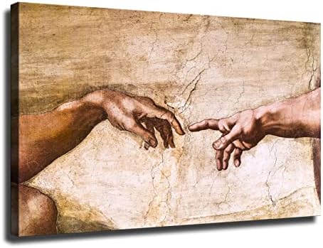 Michelangelo Buonarroti - יד אלוהים יצירתו של אדם סיסטיין קפלה הדפס פוסטר פוסטר פוסטר הדפסת כרזות עיצוב חדר שינה משפחתי