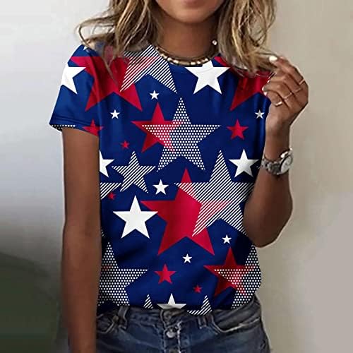 חולצות דגל אמריקאי של נשים חולצות יום עצמאות