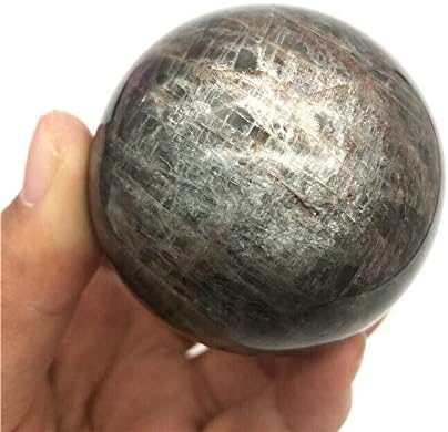 Qiaonnai ZD1226 1PC טבעי שחור אבן ירח קוורץ כדורי קריסטל כדורים מלוטשים עיצוב ריפוי מתנה אבנים טבעיות ומינרלים