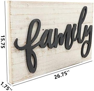 פריז לופט שלטי עץ משפחתית לעיצוב בית, כפרי בית חווה תפאורה משפחתית לבנה רקע גמר שטוף וכתוב שחור תלת מימדי