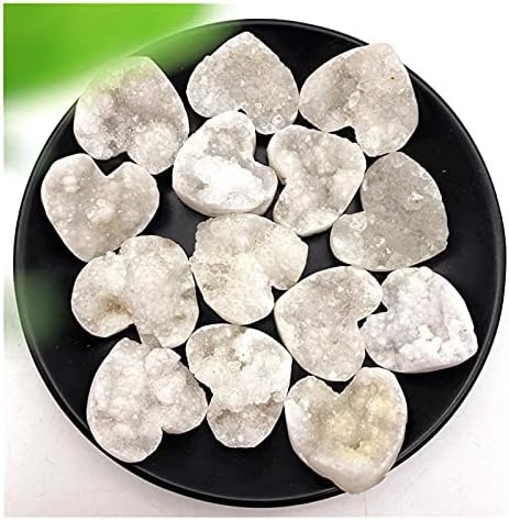 Ertiujg husong306 1pc מיני גביש טבעי אגת גאוד אשכול לב ריפוי אבן רייקי רוק מינרל דגימה קוורץ דיו קישוט ביתי קריסטל