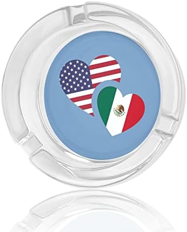 מקסיקו ארהב דגל כוס מאפרות מגש אפר עגול מארז מחזיק אפר חמוד לקישוט סיפון משרד ביתי