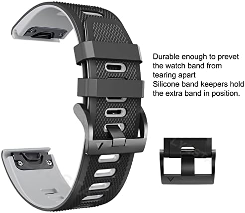 Dzhtus 22 26 ממ רצועת שעון סיליקון עבור Garmin fenix 7x 7 6x 6 Pro Watch SeasyFit Strass Band Strass 5x 5 Plus 3 3HR