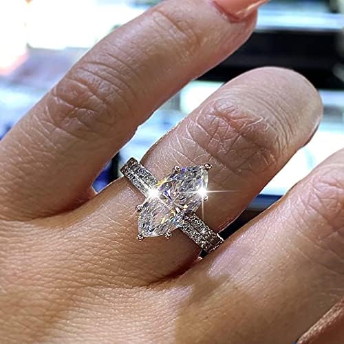 נשים של בציר מלא יהלומי טבעת אירוסין חתונה זירקון טבעת תכשיטי מתנת פאנק טבעות