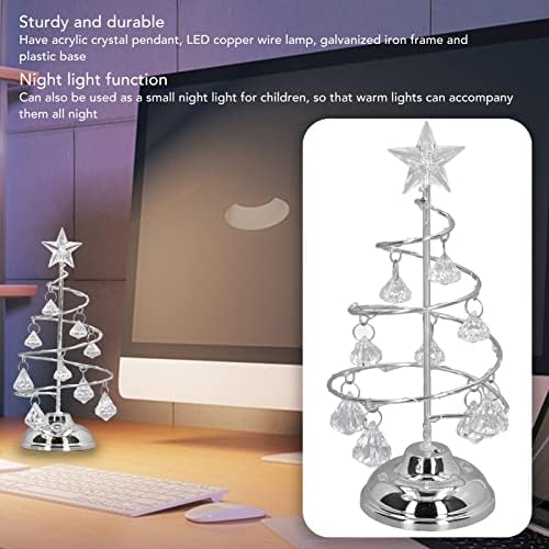 FDIT LED אורות חג מולד מנורת עץ גביש קטן עץ ברזל דקורטיבי עץ קישוט אור קליל עיצוב חג מולד למתנה