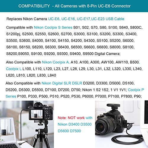 Maxinbuy maxllto in-camera USB AC AC מתאם סוללה מטען סוללה + PC USB 2.0 כבל כבל ל- Nikon Coolpix S3500 S 3500