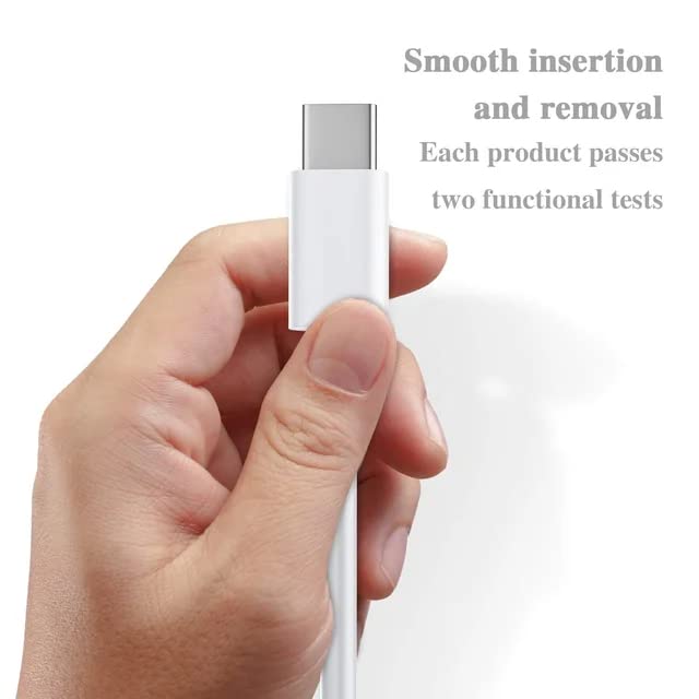 כבל טעינה USB-C לבן 3 מטרים ל- USB-C לטלפונים ניידים וטאבלטים