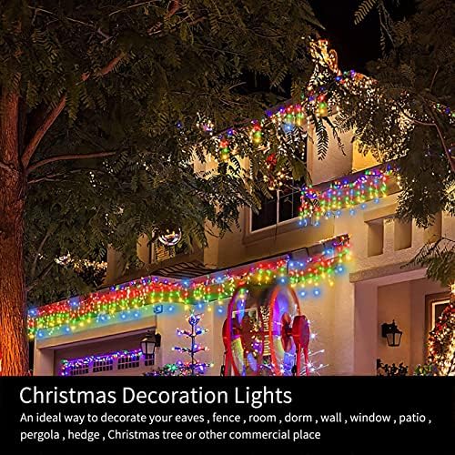 360 LED אורות קרח חג המולד חיצוניים, 60 טיפות נוטפות אורות מחזור קרח, אורות מיתר פיות בגודל 29.5 רגל עם 8