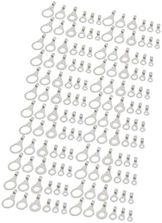 X-DREE 120 יחידות טבעת חשופה סוג לשון טבעת מסופים לא מבודדים מחבר כבל חוט (120 UNIDS TIPO DE LENGüeta de