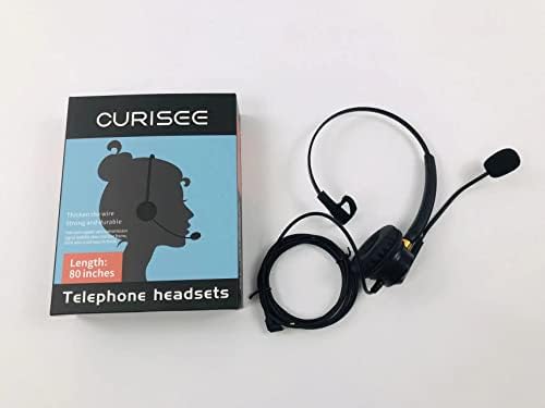 Curisee 2.5 ממ אוזניות טלפון, ניתן לסובב את המיקרופון 330 מעלות, ניתן לכוונן סרט ראש