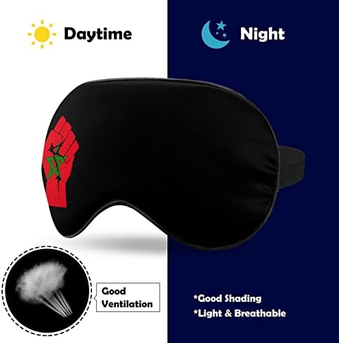 אגרוף מורם דגל מרוקו ישן מסכת כיסוי עיניים גוון עיניים חמוד כיסוי לילה מצחיק עם רצועה מתכווננת לגברים נשים