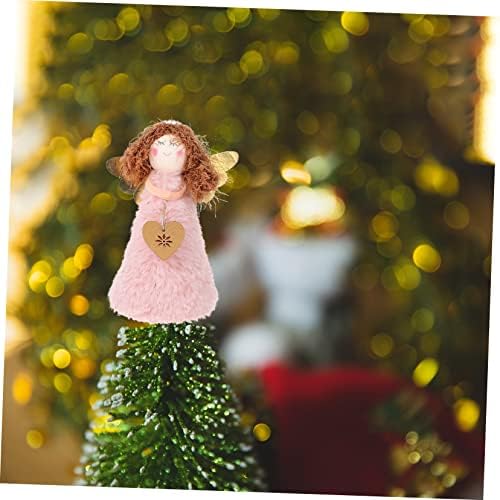 Kesyoo 2 PCS קישוטים לחג המולד מיני דקור צלמיות מיניאטורות מיני עץ חג המולד עץ חג המולד עץ מלאך טופר מטושטש
