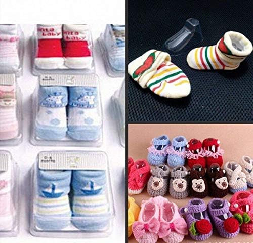 Zhongjiuyuan 50 חבילה ברורה כפות רגליים תינוקות צופות לתינוקות ילד פעוט נעלי נעליים גרביים לתצוגה מחזיק מעמד