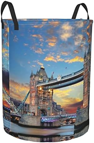 מגדל גשר בלונדון הדפסת כביסה סל, מתקפל אחסון סל, ביתי אחסון עבור בגדים, מצעים, גיליונות, צעצועים