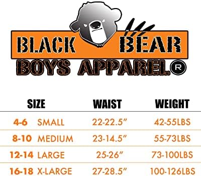 סט תחתונים תרמיים של דוב שחור בנים - 4 חלקים בשכבה בסיסית בשכבת שרוול ארוך ומערכת ג'ונס ארוכה