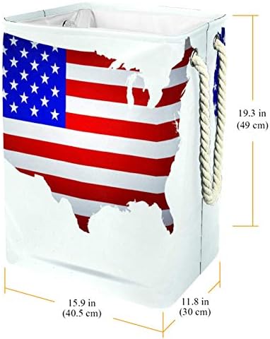 מפולו כביסת אמריקאי דגל מפת מתקפל פשתן כביסה אחסון סל עם ידיות להסרה סוגריים גם מחזיק עמיד למים עבור בגדי צעצועי ארגון בכביסה