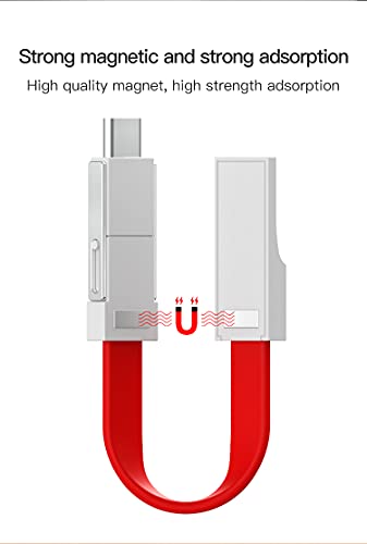 כבל ברק מטען מחזיק מפתחות iPhone Android 3in1 מחזיק מפתחות כבל USB מגנטי USB קצר כבל U USB C מטען מהיר 3.0 // עבור iPad,