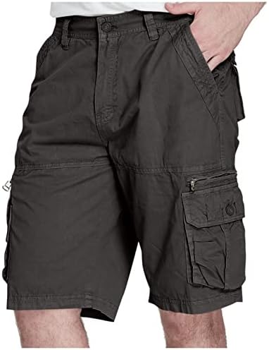 מכנסיים קצרים של גברים, מכנסי מטען לגברים מזדמנים 5 אינץ 'מכנסיים קצרים קפרי רגועים בכושר עם כיסים