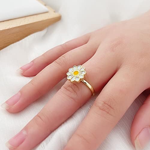 טבעות ספינר טבעות פרפר חיננית פרח סיבוב מסתובב טבעת חרדה לנשים ילדה מתכווננת טבעת חמניות פתוחה לקשק