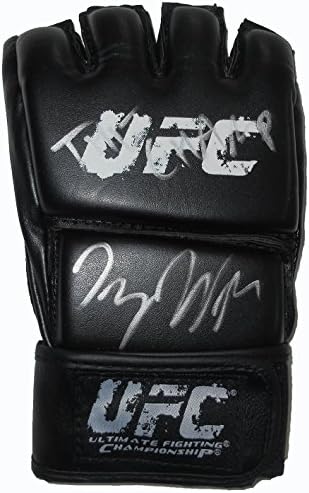 טירון וודלי חתם חתימה על אימוני UFC מצוקה מצוקה כפפת כפפת הוכחה, תמונה של חתימת טירון עבורנו, אליפות אולטימטיבית לחימה,