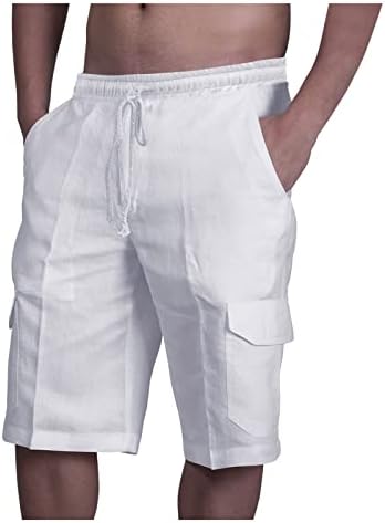 מכנסיים קצרים כדורסל כותנה מכנסי פשתן קצרים מרובי כיס כושר כושר כושר מכנסי חוף מכנסיים טקטיים גברים