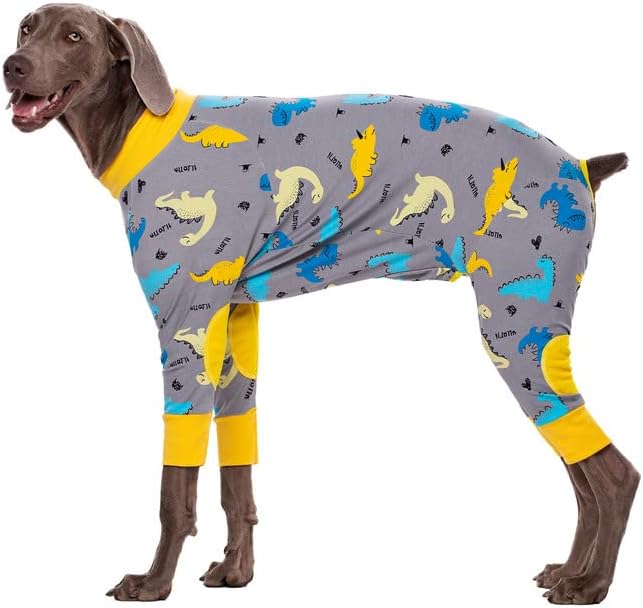 סוודר גדול כלבים פיג ' מה, ארוך שרוול כלב סירוס נמתח סרבל, 4 רגליים כלב סרבל תינוקות חולצה עם מרפק רפידות, מלא