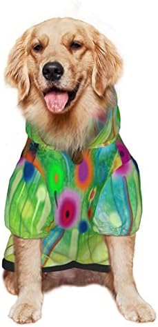 קפוצ'ון גדול כלב צבעי מים בצבעי פרח-פרחי חיות מחמד סוודר עם מעיל תלבושת חתולים רכה של כובע גדול