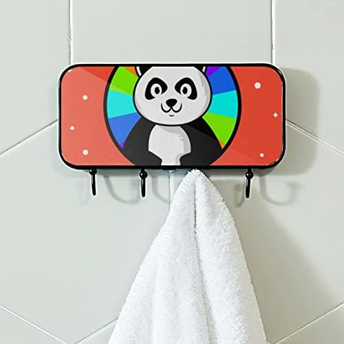 Panda Pandacorn חד קרן הדפס קיר מעיל קיר קיר, מתלה מעיל כניסה עם 4 חיבור לעיל מעיל גלימות ארנק חדר אמבטיה