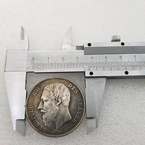 מלאכה בלגיה 1866 5F פליז כסף מכסף מטבעות ישנים אוסף קואוסווין אוסף זיכרון מטבע זיכרון