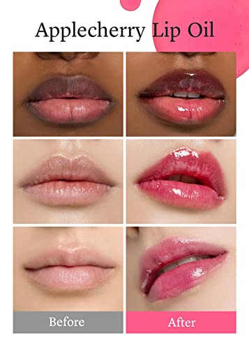 שמן שפתיים קוריאני נוני-אפלצ ' רי / עם שמן זרעי תפוחים, כתם שפתיים, לחות, זוהר, מחייה וצביעה לשפתיים יבשות,
