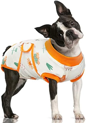 חליפת התאוששות Fuamey לכלבים ， כלב אופי לחיות חיות מחמד מעוצבות מסורסות חליפות גוף כלבים לאחר הניתוח צווארון