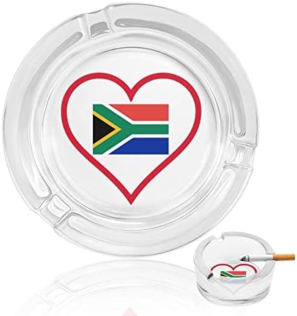 אוהב את South_AFRICA אדום לב מחזיק מאפרות כוס עגול לסיגריות מארז מגש אפר מעשן חמוד