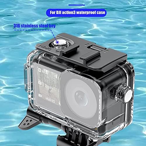 MOOKEENONE 40M מצלמה אטום מים אטום צלילה מעטפת דיור מתחת למים עבור DJI OSMO Action 3