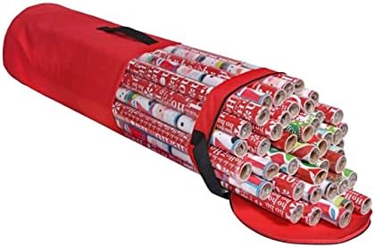 Dbylxmn גליל עטיפה שקית אחסון לעטוף גליל נייר חג מולד מתנה מתנה 24 מיכל טפטים משק בית ומארגנים שקיות אחסון גדולות